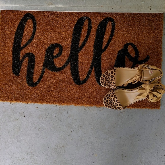 Leopard Print  Lace Up Wedges 10 - Picture 4 of 4